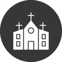 icône inversée du glyphe de l'église vecteur
