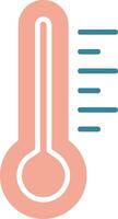 icône de deux couleurs de glyphe de thermomètre vecteur