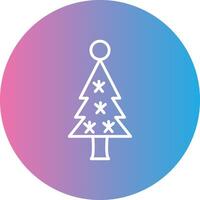 Noël arbre ligne pente cercle icône vecteur