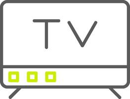 icône de deux couleurs de ligne de télévision vecteur