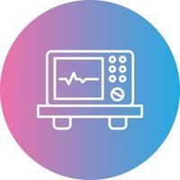 ecg dispositif ligne pente cercle icône vecteur