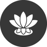 icône inversée de glyphe de lotus vecteur