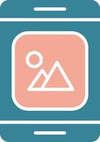 icône de deux couleurs de glyphe d'application mobile vecteur