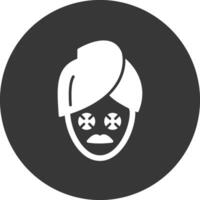 icône inversée de glyphe de masque facial vecteur