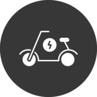 scooter glyphe inversé icône vecteur