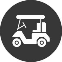 le golf caddie glyphe inversé icône vecteur