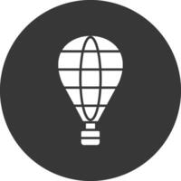 icône inversée de glyphe de ballon à air chaud vecteur