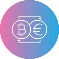 bitcoin changeur ligne pente cercle icône vecteur