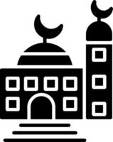 icône de deux couleurs de glyphe de mosquée vecteur
