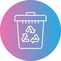 recycler poubelle ligne pente cercle icône vecteur