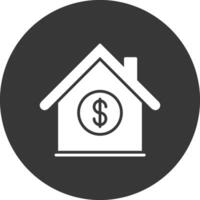 hypothèque prêt glyphe inversé icône vecteur