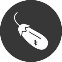 icône inversée de glyphe d'aubergine vecteur