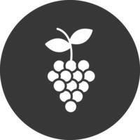 icône inversée de glyphe de raisins vecteur