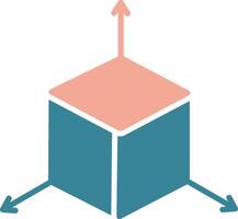 icône de deux couleurs de glyphe de modélisation 3d vecteur