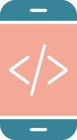 icône de deux couleurs de glyphe de développement d'application vecteur