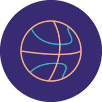 basketball ligne deux Couleur cercle icône vecteur