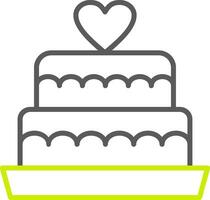 icône de deux couleurs de ligne de gâteau de mariage vecteur