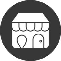 boutique localisateur glyphe inversé icône vecteur