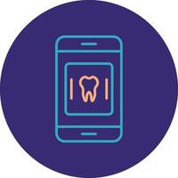 médical app ligne deux Couleur cercle icône vecteur