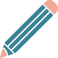 icône de deux couleurs de glyphe de crayon vecteur