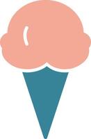 icône de deux couleurs de glyphe de crème glacée vecteur