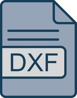 dxf fichier format ligne rempli gris icône vecteur