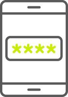 icône de deux couleurs de ligne de mot de passe vecteur