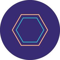 hexagone ligne deux Couleur cercle icône vecteur