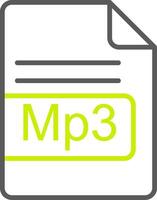 mp3 fichier format ligne deux Couleur icône vecteur
