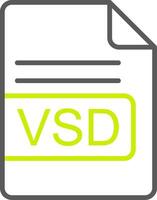 vsd fichier format ligne deux Couleur icône vecteur