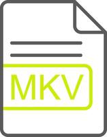 mkv fichier format ligne deux Couleur icône vecteur