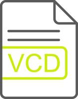 VCD fichier format ligne deux Couleur icône vecteur