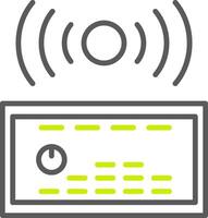 icône de deux couleurs de la ligne du système audio vecteur