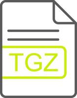 tgz fichier format ligne deux Couleur icône vecteur