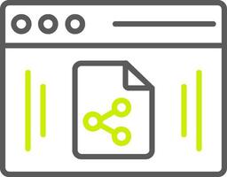 icône de deux couleurs de ligne de partage de fichiers vecteur
