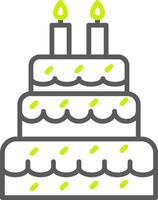 ligne de gâteau icône deux couleurs vecteur