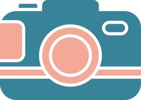 icône de deux couleurs de glyphe de caméra vecteur