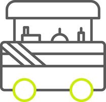 icône de deux couleurs de ligne de chariot de nourriture vecteur