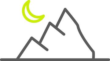 icône de deux couleurs de ligne de montagne vecteur