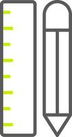 icône de ligne de règle à deux couleurs vecteur