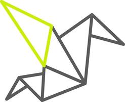 origami ligne deux Couleur icône vecteur