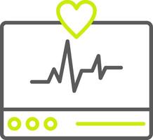 ecg moniteur ligne deux Couleur icône vecteur