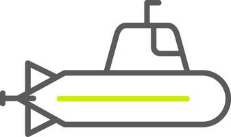 icône de deux couleurs de la ligne sous-marine vecteur