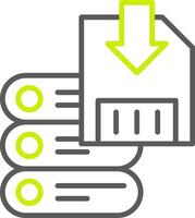 enregistrer Les données ligne deux Couleur icône vecteur
