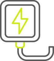 icône de deux couleurs de ligne de chargeur sans fil vecteur