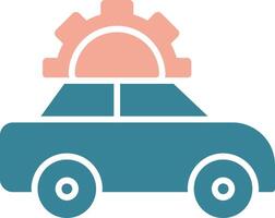 icône de deux couleurs de glyphe de réparation de voiture vecteur
