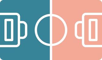 icône de deux couleurs de glyphe de terrain de football vecteur