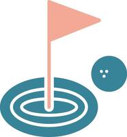 icône de deux couleurs de glyphe de golf vecteur