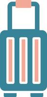 icône de deux couleurs de glyphe de valise vecteur