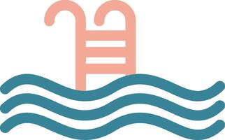 icône de deux couleurs de glyphe de piscine vecteur
